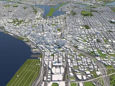 Seattle 50x50km 3D City Map 3D model