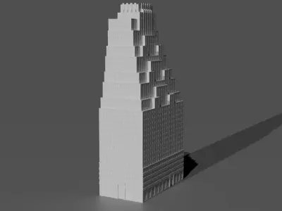 120 Wall Street Detailed Art Deco NYC Skyscraper High Poly 3D print model