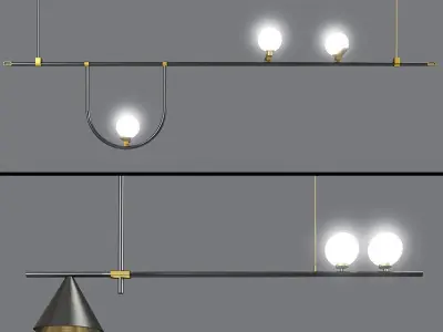 Ceiling Light Set 02 3D model