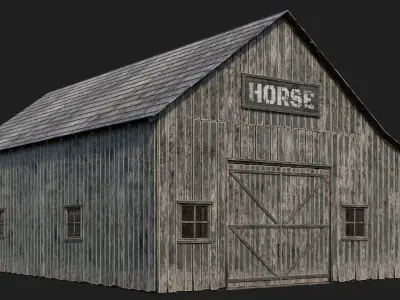 65-66-67-68 - Farm Buildings 4K PBR GameReady Low-poly 3D model