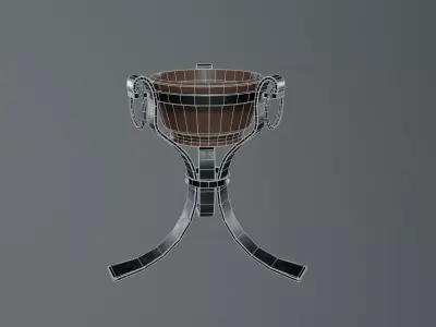 Medieval Iron Brazier Low-poly 3D model