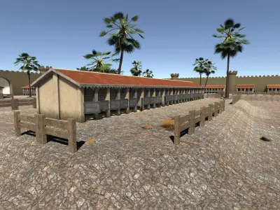 Medieval Stable Low-poly 3D model