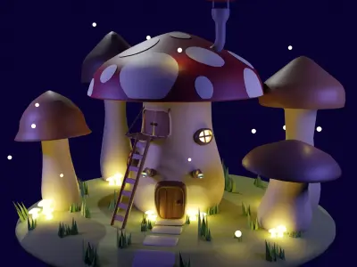 Mushroom house model 3D model