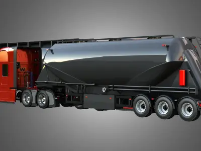57X Truck with Silo Trailer 3D model