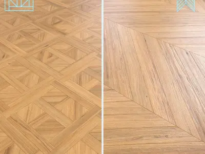Parquet - Laminate - Wooden floor 2 in 1 Low-poly 3D model 38