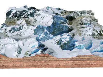 Kamet Mountain Uttarakhand India 3D model