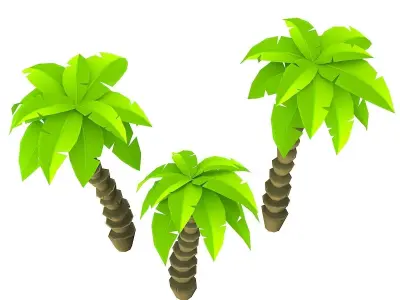 Stylized palm Low-poly 3D model