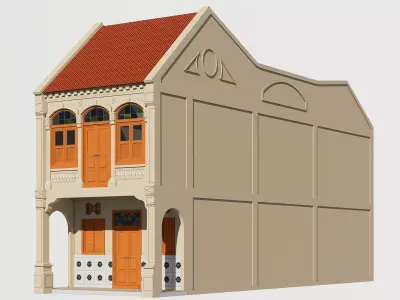 Malaysia Shophouse 1850 3D model