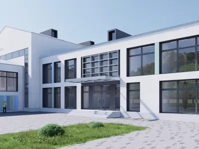 school Low-poly 3D model