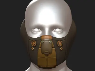 Gas mask respirator scifi futuristic 3d Artist  Low-poly 3D model order