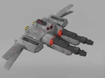 Low-poly space fighter Low-poly 3D model