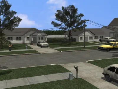 Suburban Street Scene 3D model