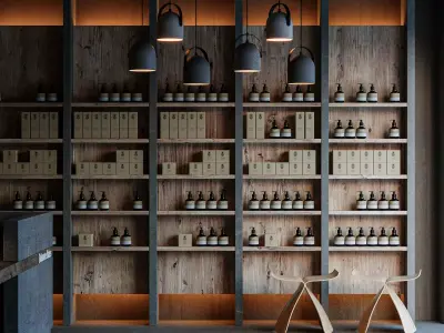 Urban Retail Concrete and Wood Retail Haven 3D model