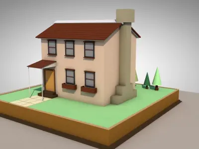 Low-poly House Low-poly 3D model