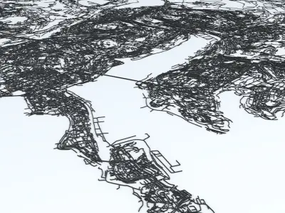 Vladivostok Road Network and Streets 3D model