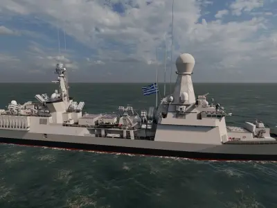 THERMOPYLES GREEK NAVY FRIGATE 3D model