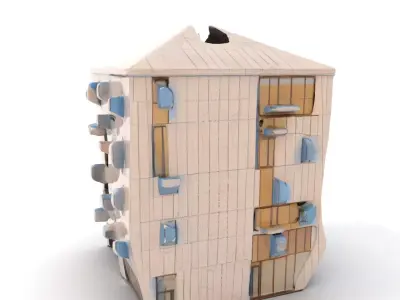 Modern Architectural Structure model pack Low-poly 3D model