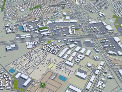 Round Rock Texas 30km Low-poly 3D model