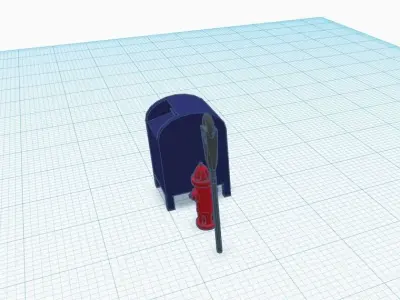 Street decoration pack H0 Scale 1-87 3D print model