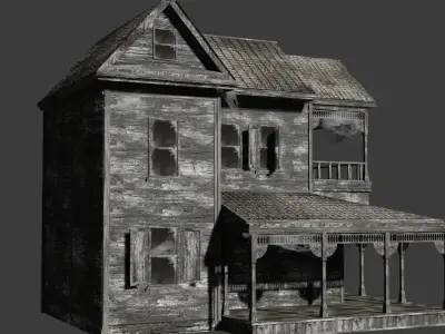 House Abandoned old - realistic low poly Low-poly 3D model