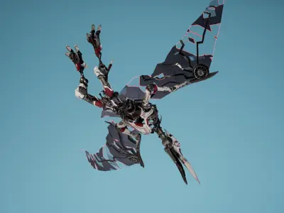 SciFi Beast04 Vulture Low-poly 3D model