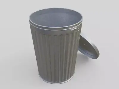 Dustbin 3 Textured 3D model