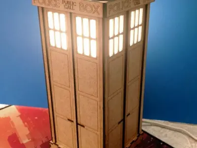 TARDIS table lamp laser cut 3D print model