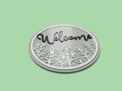 Welcome door wreath-sign - set of 3 designs 3D print model