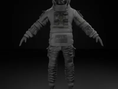 Cyber Tech Wear Character - Futuristic Cyberpunk 3D Model Low-poly 3D model