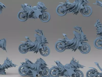 Cyberpunk subzero bike Full collection 3D model