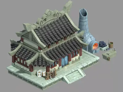 Peach Blossom Island - Blacksmith Shop 21 3D model