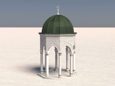 Qubbat AlArwah  dome of Souls AlAqsa Exterior Architectural dome Free low-poly 3D model