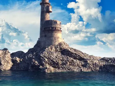 Old LightHouse V-ray scene 3D model