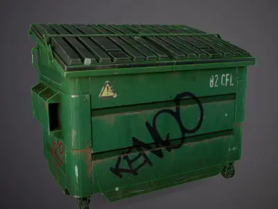 Garbage Container - Gameready Asset Low-poly 3D model