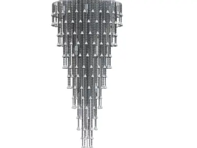 Diyas Inina 15 Light Tall Pendant E14 French Gold Cristal 3D model