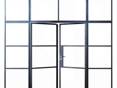 Steel doors 3D model