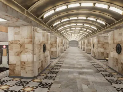 Subway Station 04 Low-poly 3D model