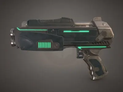 Gun 0064 Low-poly 3D model