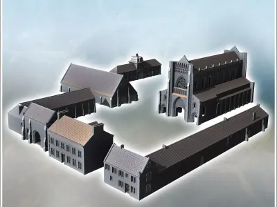 Set of buildings of the Abbey of Notre-Dame dArdenne Calvados No 3D print model