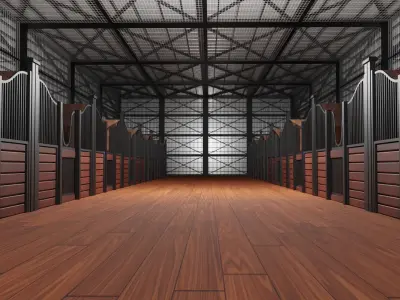 Horse Stable Low-poly 3D model