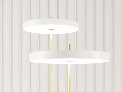 Umage Asteria Floor Lamp Brass and White 3D model