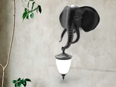 Elephant Head Wall Lamp 3D print model purchase