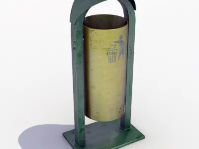 Street trash can - 8 3D model