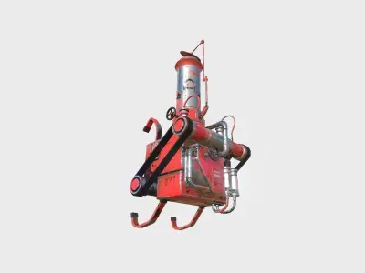 Steampunk Backpack 10 Red - Character Design Fashion Low-poly 3D model