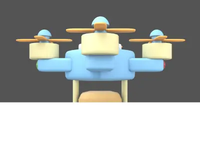 Drone Delivery Icon v1 001 Low-poly 3D model