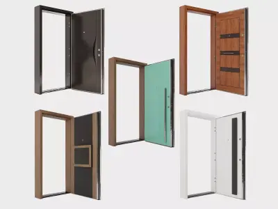 Door Set - Five different models Free 3D model