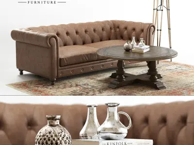 Hooker Furniture - Alexa Sofa and Decor 3D model