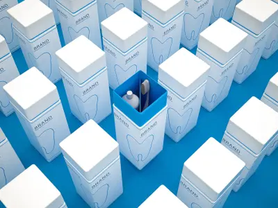 Brand packaging design Toothbrush Toothpaste 3D model