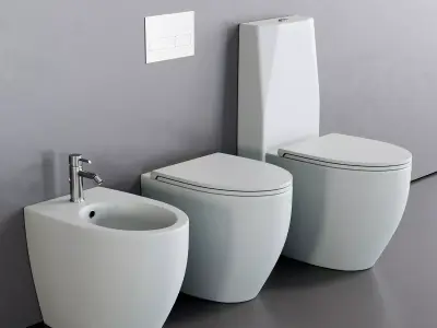 Esedra by SDR Ceramiche Bull WC Low-poly 3D model