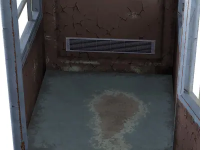 Dirty Telephone booth with payphone AMT-47 3D model